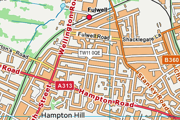 TW11 0QE map - OS VectorMap District (Ordnance Survey)