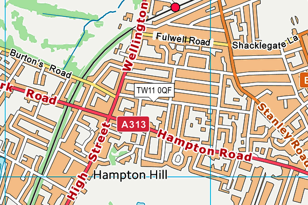 TW11 0QF map - OS VectorMap District (Ordnance Survey)