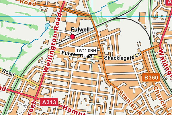 TW11 0RH map - OS VectorMap District (Ordnance Survey)