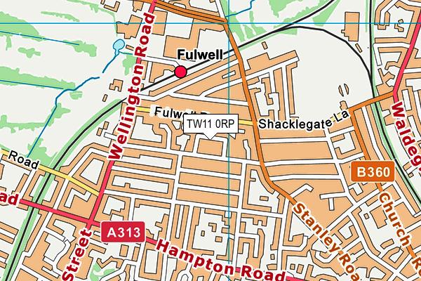 TW11 0RP map - OS VectorMap District (Ordnance Survey)