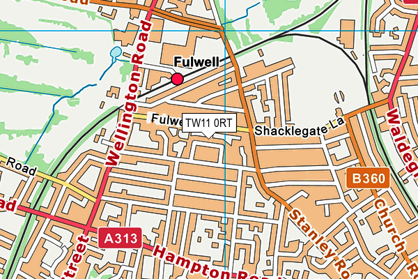 TW11 0RT map - OS VectorMap District (Ordnance Survey)