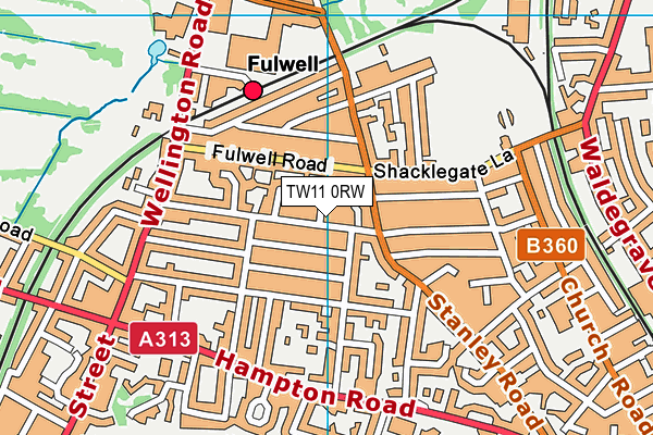 TW11 0RW map - OS VectorMap District (Ordnance Survey)