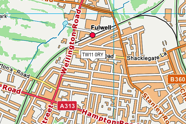 TW11 0RY map - OS VectorMap District (Ordnance Survey)