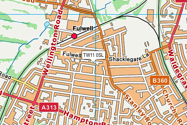 TW11 0SL map - OS VectorMap District (Ordnance Survey)