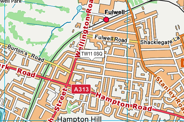 TW11 0SQ map - OS VectorMap District (Ordnance Survey)