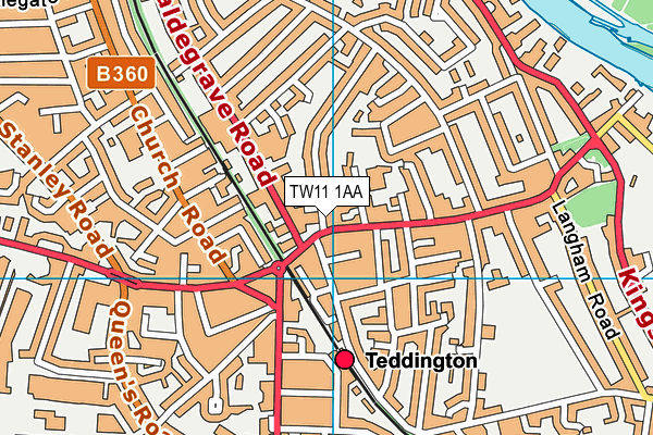 TW11 1AA map - OS VectorMap District (Ordnance Survey)