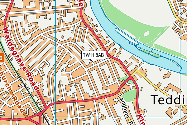 TW11 8AB map - OS VectorMap District (Ordnance Survey)