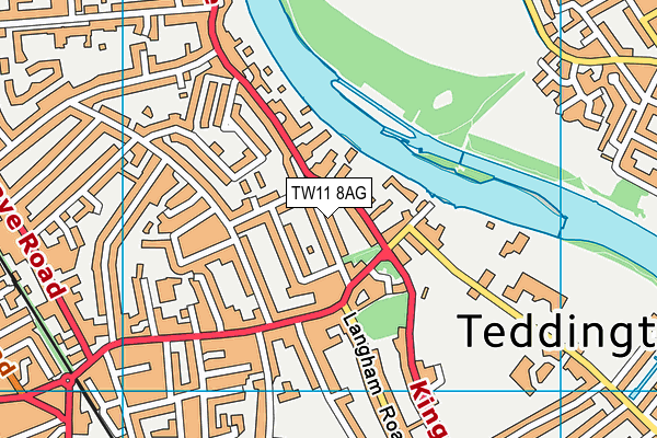 TW11 8AG map - OS VectorMap District (Ordnance Survey)