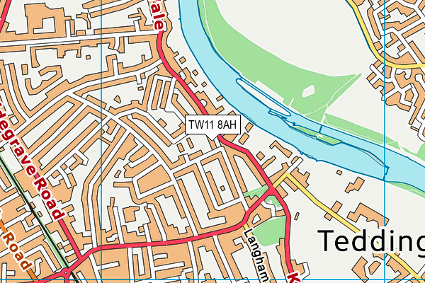 TW11 8AH map - OS VectorMap District (Ordnance Survey)