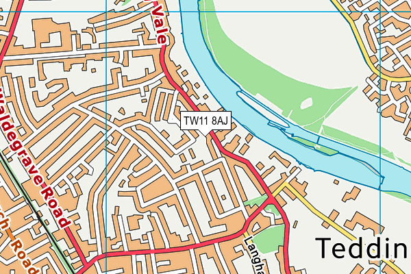 TW11 8AJ map - OS VectorMap District (Ordnance Survey)