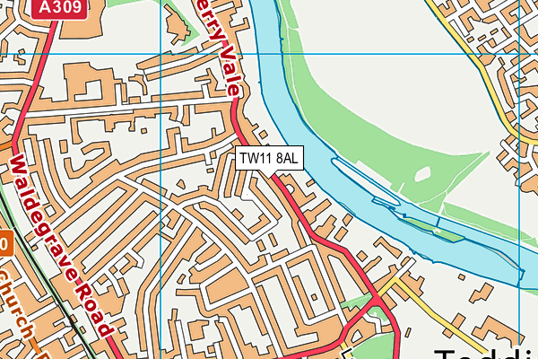 TW11 8AL map - OS VectorMap District (Ordnance Survey)