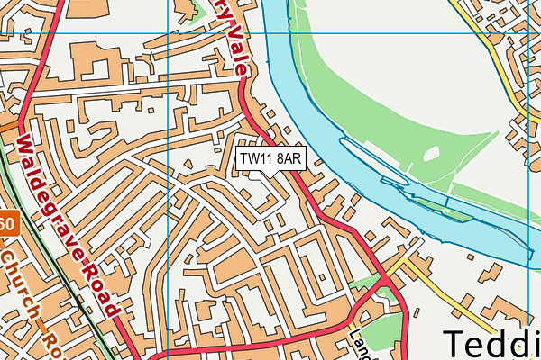 TW11 8AR map - OS VectorMap District (Ordnance Survey)