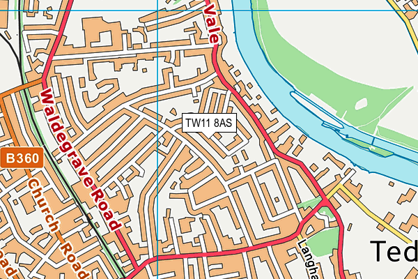 TW11 8AS map - OS VectorMap District (Ordnance Survey)