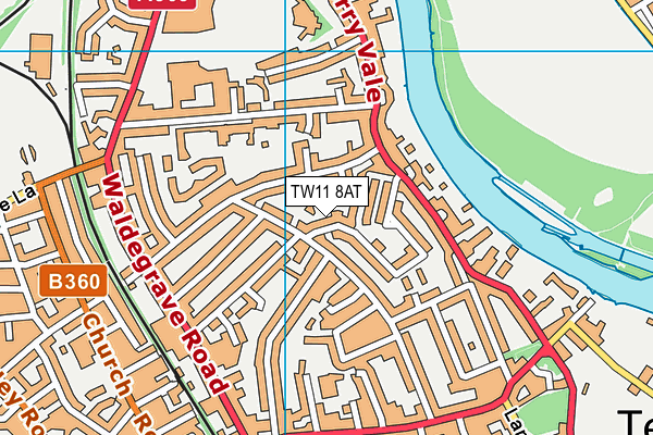 TW11 8AT map - OS VectorMap District (Ordnance Survey)