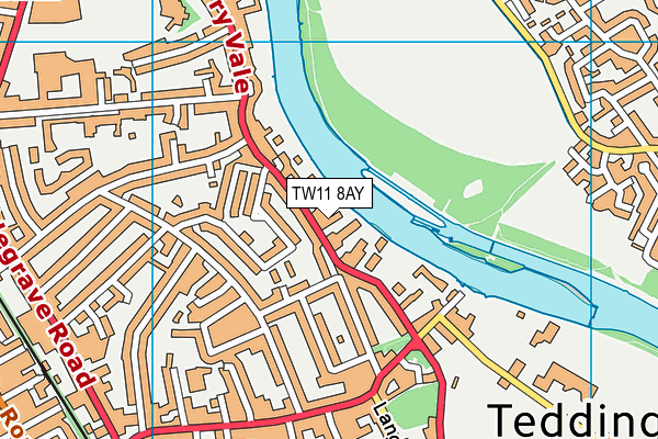 TW11 8AY map - OS VectorMap District (Ordnance Survey)