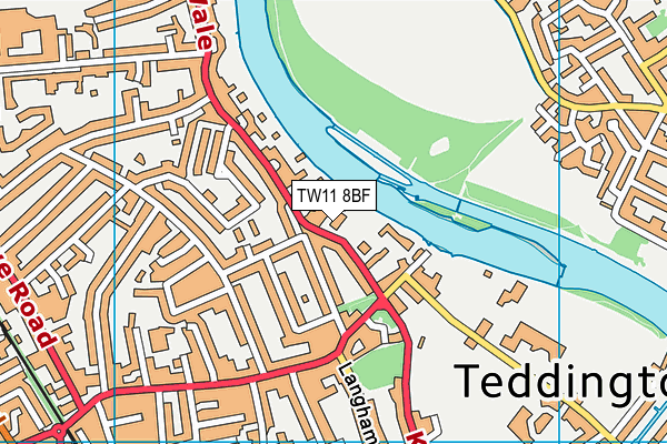 TW11 8BF map - OS VectorMap District (Ordnance Survey)