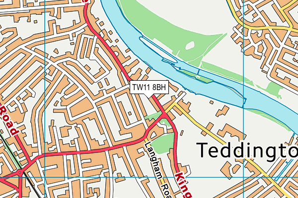 TW11 8BH map - OS VectorMap District (Ordnance Survey)