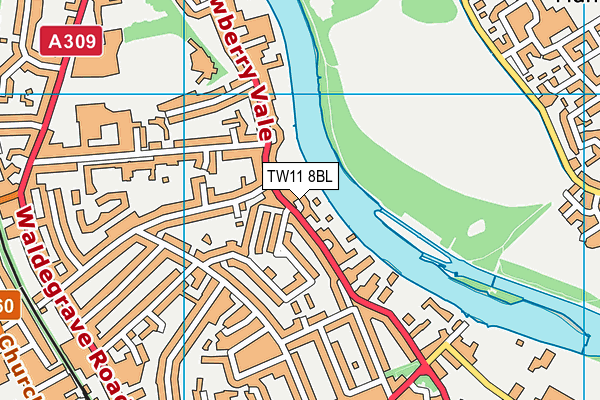 TW11 8BL map - OS VectorMap District (Ordnance Survey)
