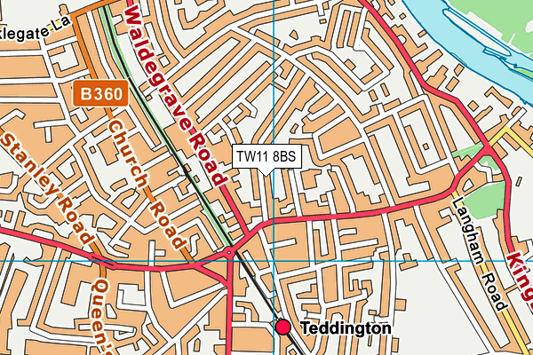 TW11 8BS map - OS VectorMap District (Ordnance Survey)