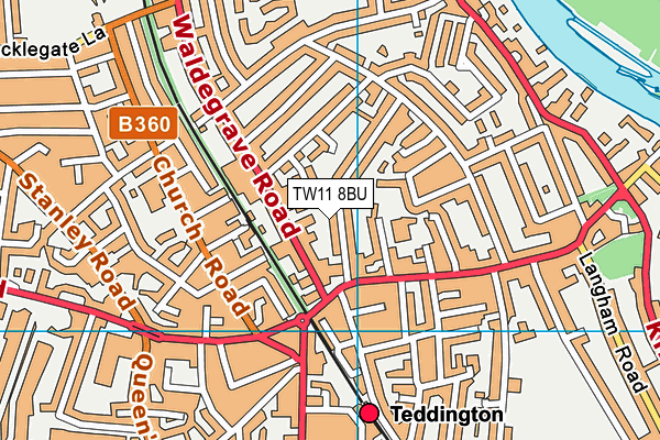 TW11 8BU map - OS VectorMap District (Ordnance Survey)