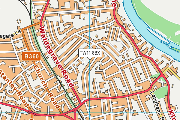 TW11 8BX map - OS VectorMap District (Ordnance Survey)