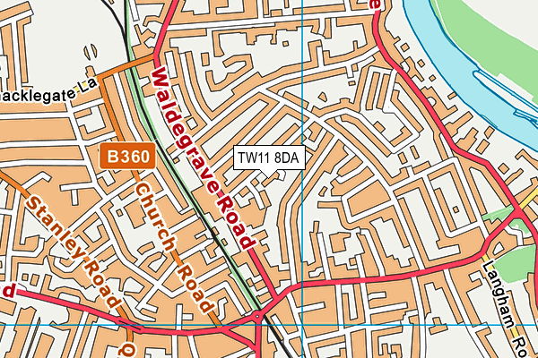 TW11 8DA map - OS VectorMap District (Ordnance Survey)