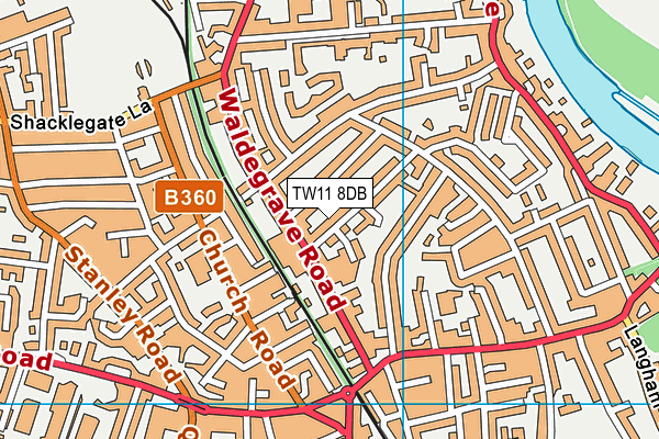 TW11 8DB map - OS VectorMap District (Ordnance Survey)