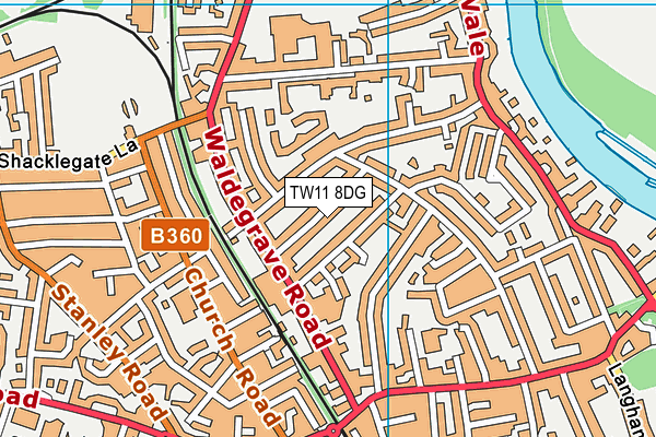 TW11 8DG map - OS VectorMap District (Ordnance Survey)