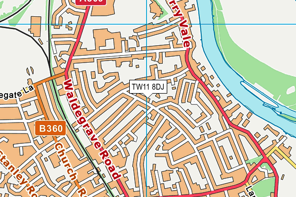 TW11 8DJ map - OS VectorMap District (Ordnance Survey)