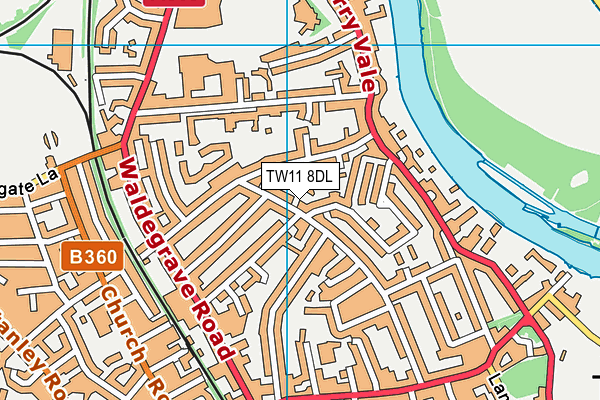TW11 8DL map - OS VectorMap District (Ordnance Survey)