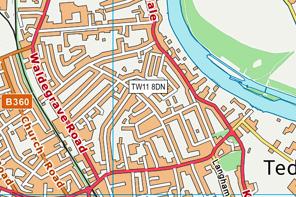 TW11 8DN map - OS VectorMap District (Ordnance Survey)