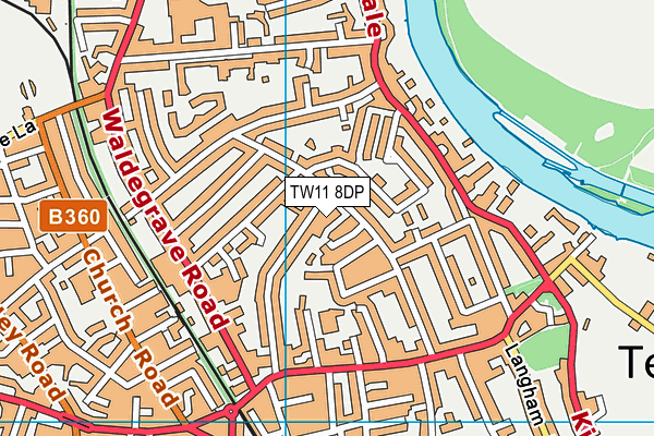 TW11 8DP map - OS VectorMap District (Ordnance Survey)