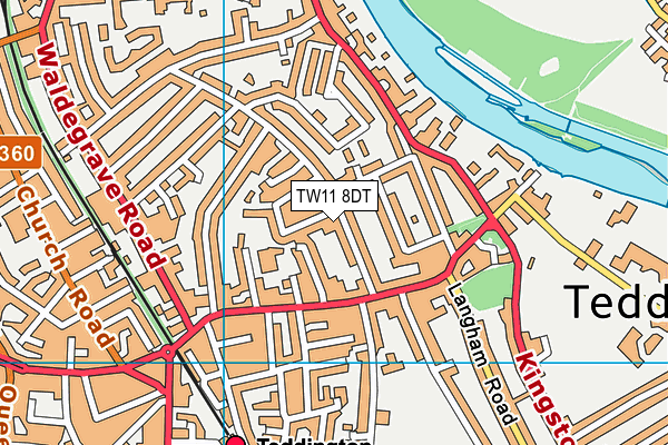 TW11 8DT map - OS VectorMap District (Ordnance Survey)