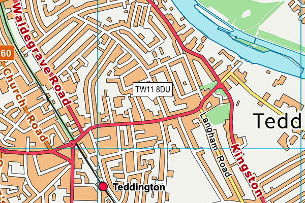 TW11 8DU map - OS VectorMap District (Ordnance Survey)