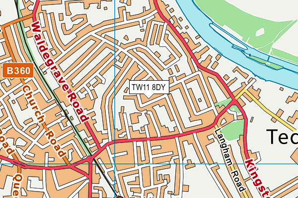 TW11 8DY map - OS VectorMap District (Ordnance Survey)