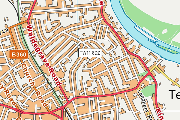 TW11 8DZ map - OS VectorMap District (Ordnance Survey)