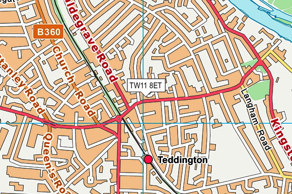 TW11 8ET map - OS VectorMap District (Ordnance Survey)