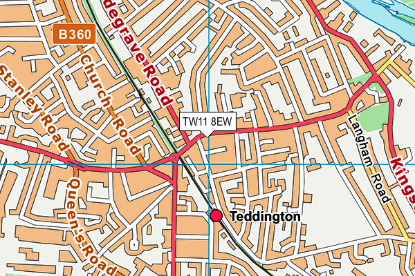 TW11 8EW map - OS VectorMap District (Ordnance Survey)