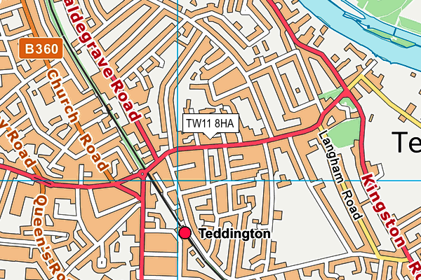 TW11 8HA map - OS VectorMap District (Ordnance Survey)