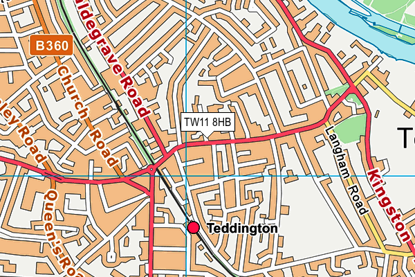 TW11 8HB map - OS VectorMap District (Ordnance Survey)
