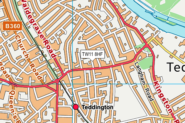 TW11 8HF map - OS VectorMap District (Ordnance Survey)