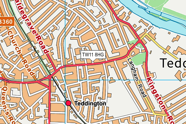 TW11 8HG map - OS VectorMap District (Ordnance Survey)