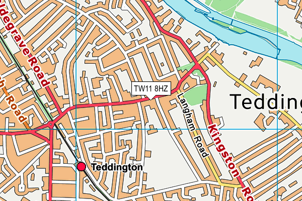 TW11 8HZ map - OS VectorMap District (Ordnance Survey)