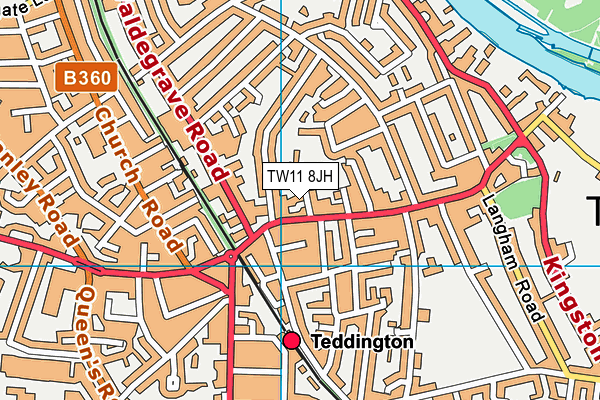 TW11 8JH map - OS VectorMap District (Ordnance Survey)