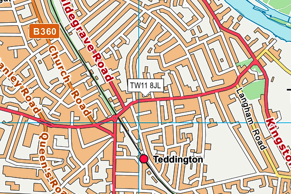 TW11 8JL map - OS VectorMap District (Ordnance Survey)