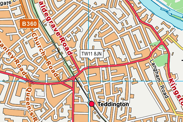 TW11 8JN map - OS VectorMap District (Ordnance Survey)