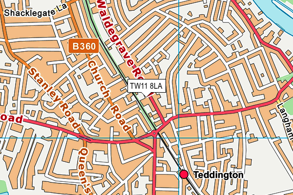 TW11 8LA map - OS VectorMap District (Ordnance Survey)