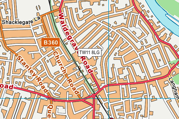 TW11 8LG map - OS VectorMap District (Ordnance Survey)