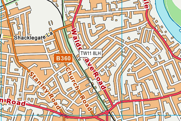 TW11 8LH map - OS VectorMap District (Ordnance Survey)