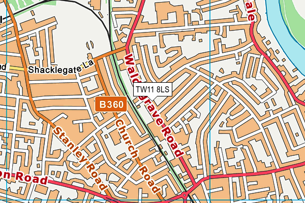 TW11 8LS map - OS VectorMap District (Ordnance Survey)